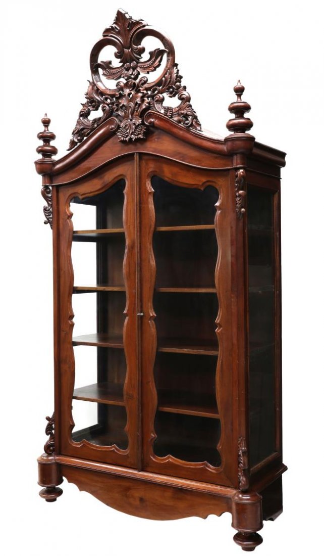 LOUIS XV STYLE MAHOGANY DISPLAY CABINET (1 of 3)