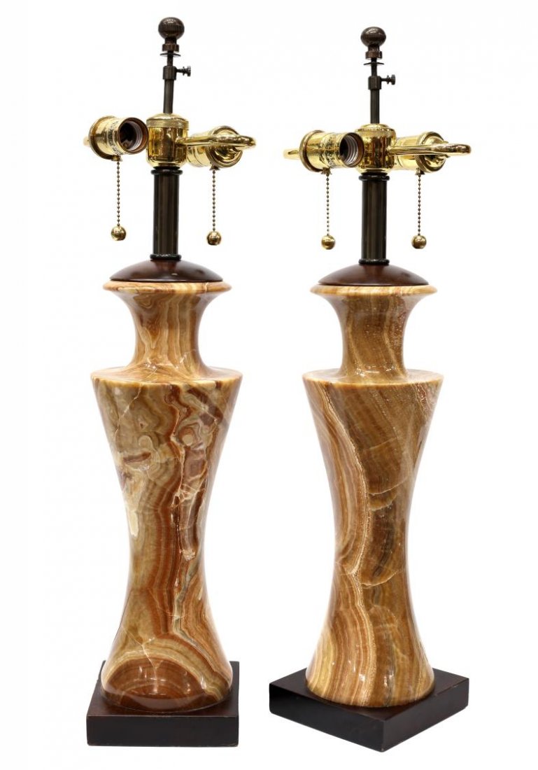 (2) FREDERICK COOPER STONE VASIFORM TABLE LAMPS (1 of 3)