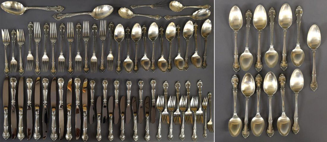 (75) GORHAM ENGLISH GADROON STERLING FLATWARE SET (1 of 4)