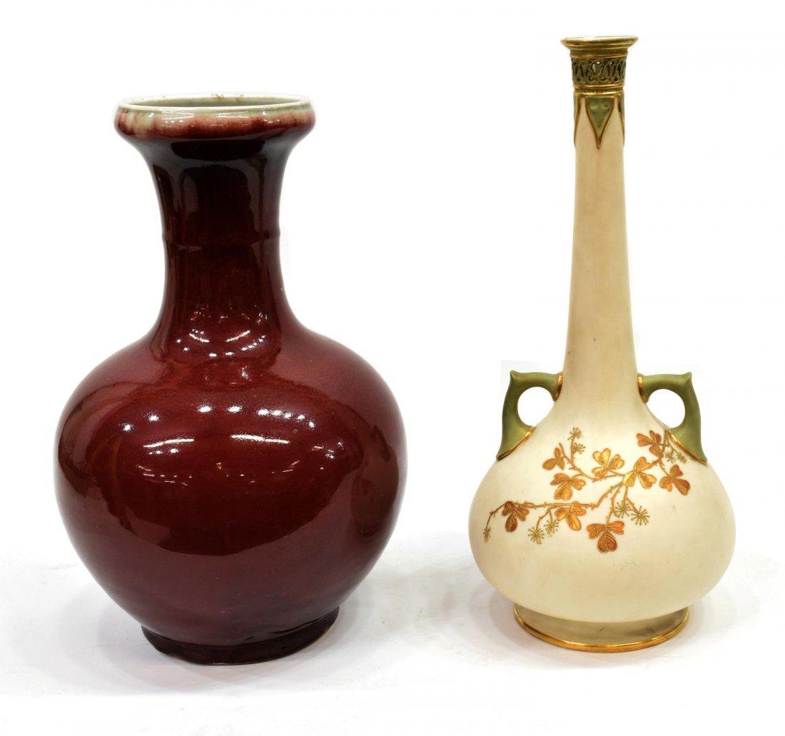 (2)SANG DE BEOUF & ROYAL WORCESTER LAMP BASES (1 of 8)