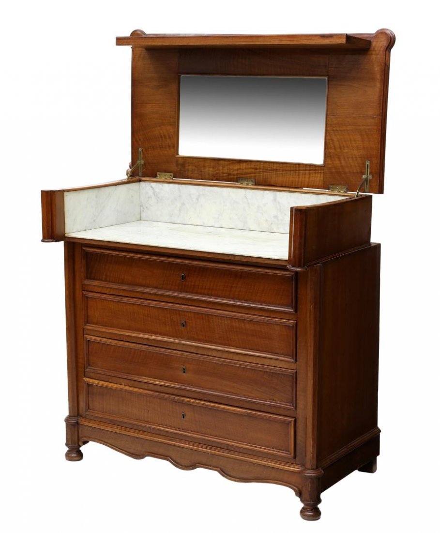 FRENCH COMMODE WITH MARBLE VANITY WASHSTAND (1 of 6)