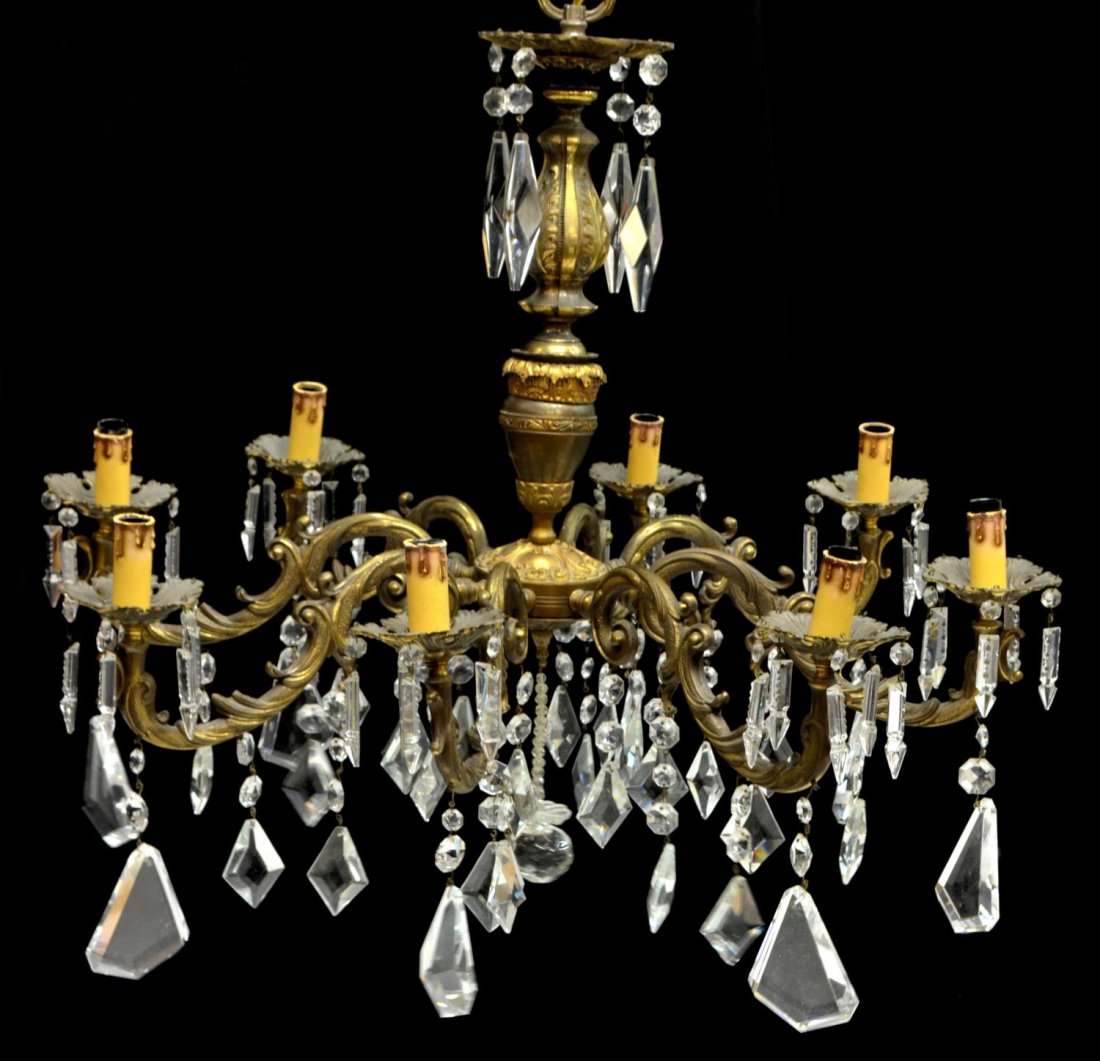 ITALIAN LOUIS XV STYLE 8-LIGHT CHANDELIER, 20TH C (1 of 2)