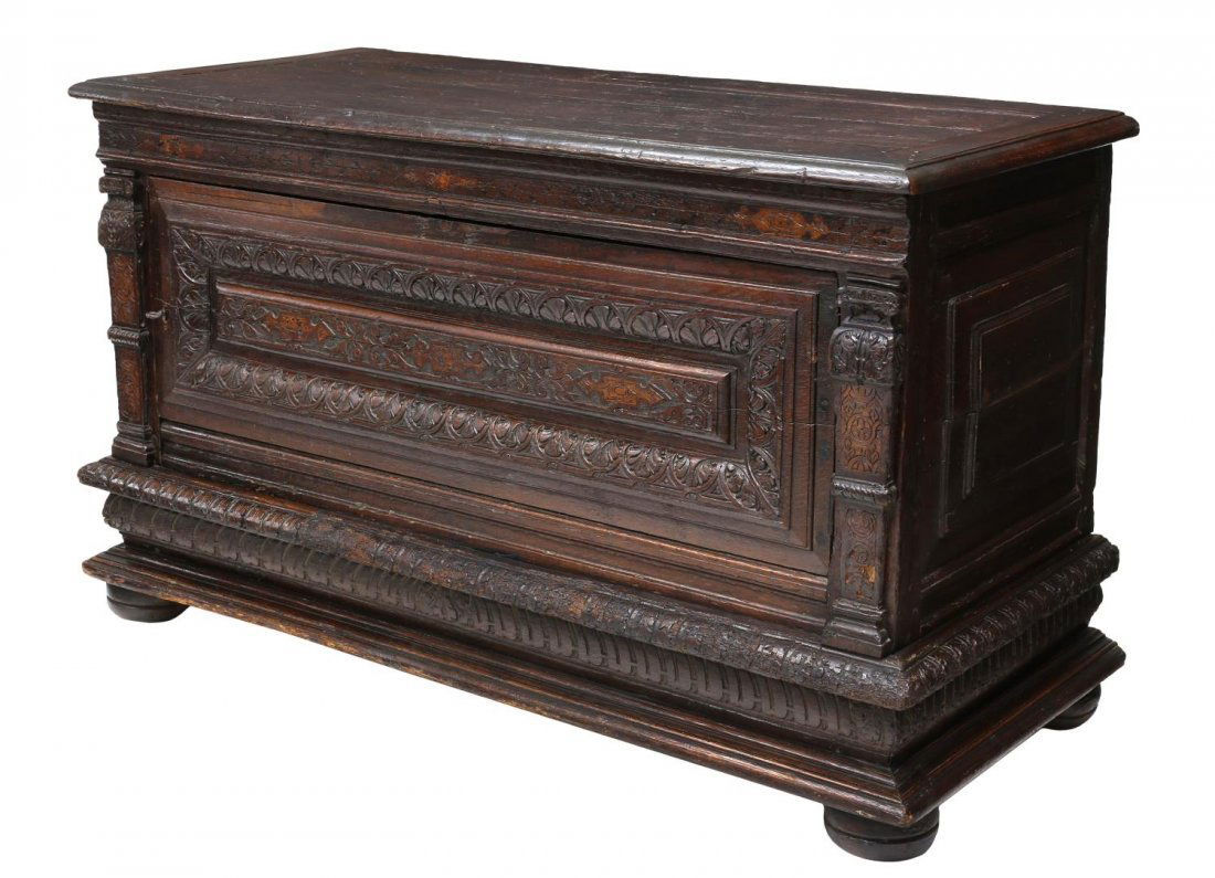 FRENCH WEDDING STORAGE CHEST, 17TH/18TH C (1 of 6)