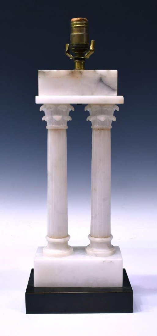 DOUBLE CORINTHIAN COLUMN SINGLE LIGHT TABLE LAMP (1 of 2)