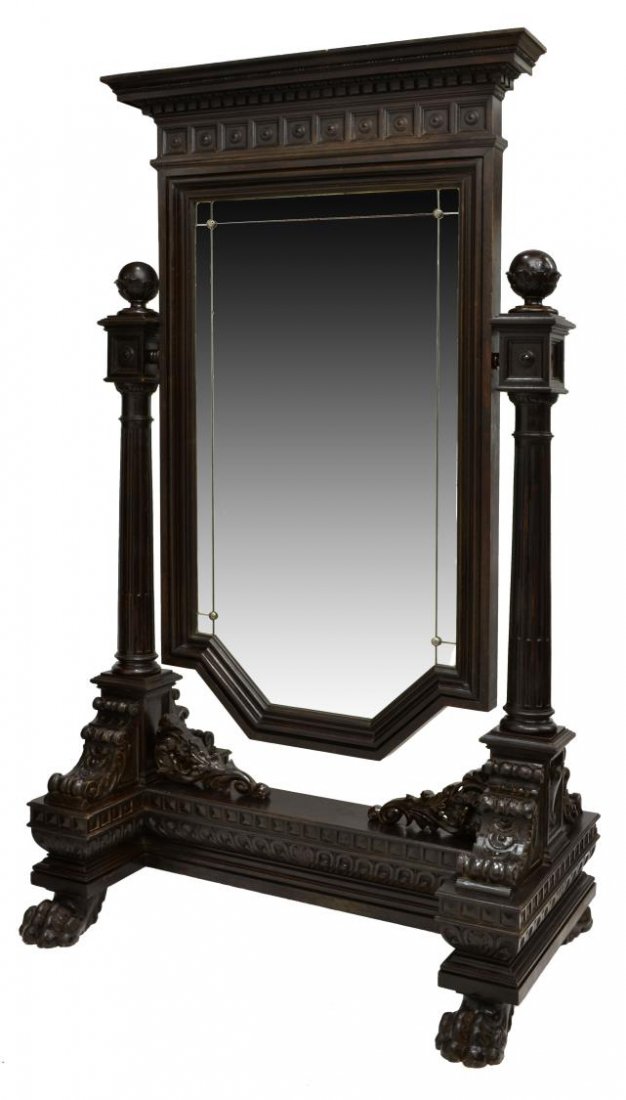 IMPRESSIVE RENAISSANCE REVIVAL CARVED MIRROR (1 of 3)