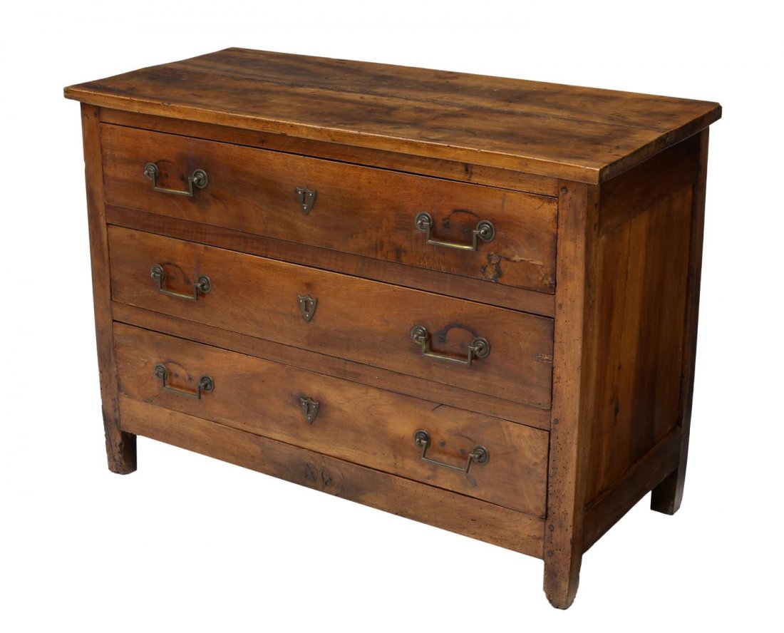 FRENCH LOUIS XVI STYLE WALNUT COMMODE, 18TH C (1 of 4)