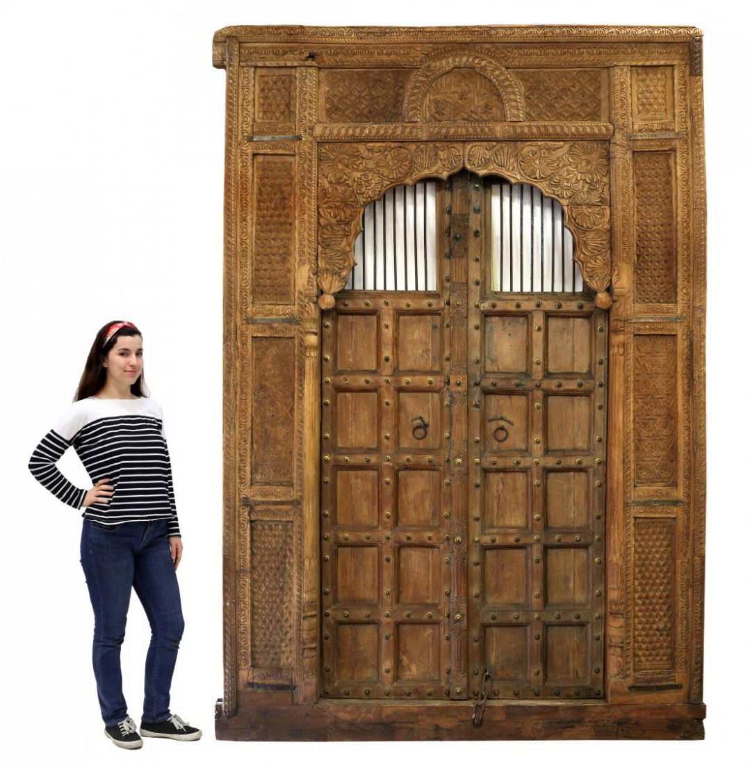 MONUMENTAL ANTIQUE PROFUSLEY CARVED ENTRY DOORS (1 of 7)