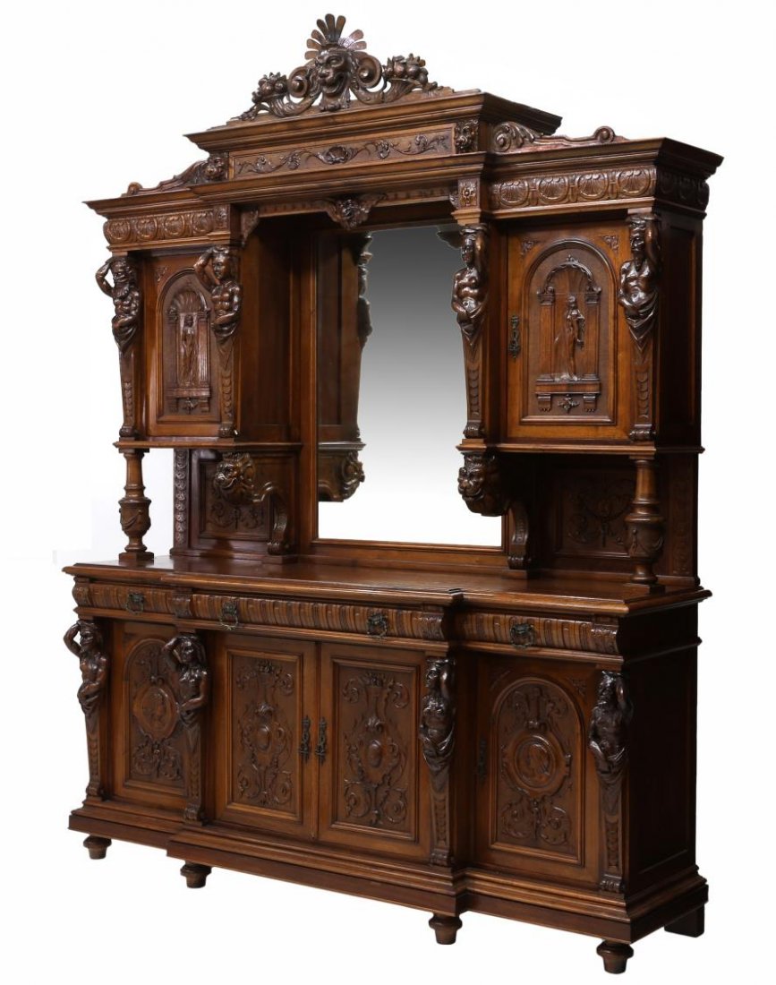 ITALIAN RENAISSANCE REVIVAL CARVED SIDEBOARD (1 of 5)