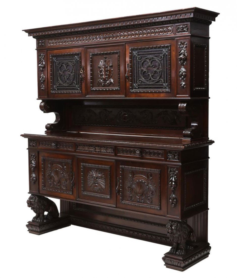 ITALIAN RENAISSANCE REVIVAL LION SIDEBOARD (1 of 5)
