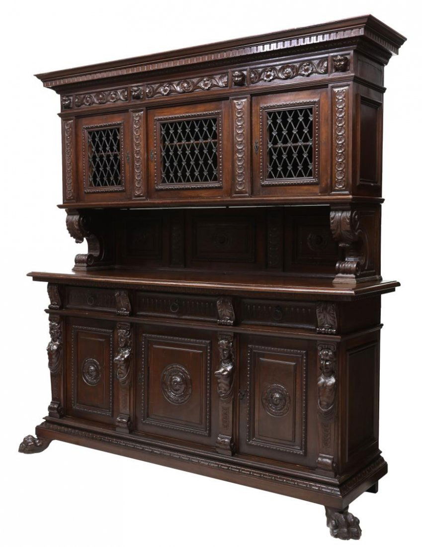 ITALIAN RENAISSANCE REVIVAL CARVED SIDEBOARD (1 of 3)