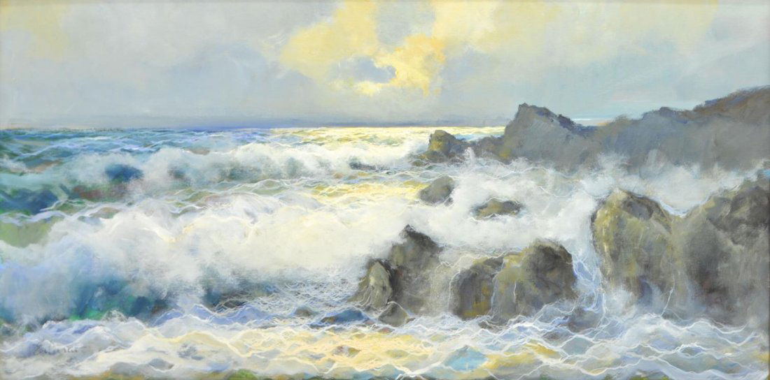 ITALIAN SEASCAPE OIL PAINTING (1 of 3)