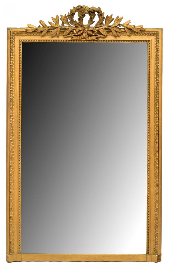 FRENCH LOUIS XVI STYLE WALL MIRROR, 20TH C. (1 of 3)