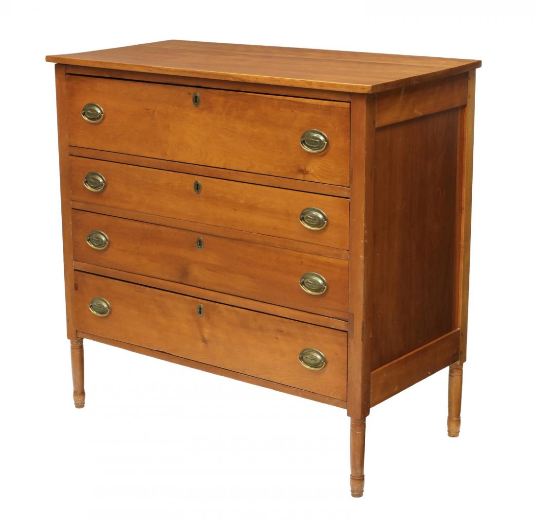 AMERICAN CHERRYWOOD CHEST OF DRAWERS (1 of 4)