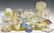 GROUP PARCEL GILT PORCELAIN TABLE ARTICLES