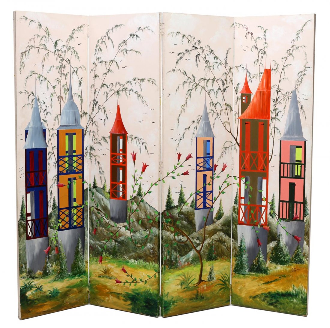 ADAM LEONTUS (1928-1986), FOUR PANEL SCREEN (1 of 4)