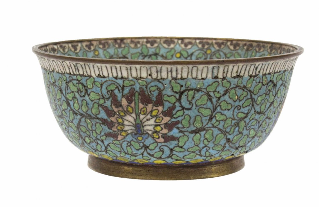 JAPANESE SIGNED CLOISONNE ENAMEL CENTER BOWL (1 of 8)