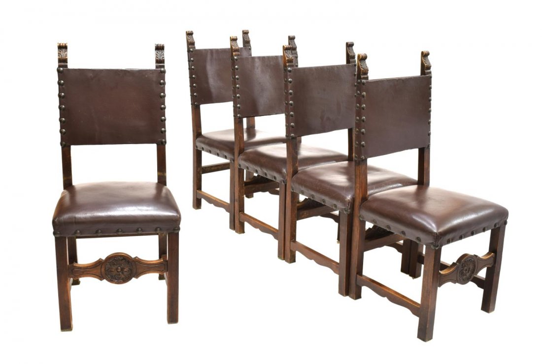 (5) ITALIAN RENAISSANCE REVIVAL SIDE CHAIRS (1 of 3)