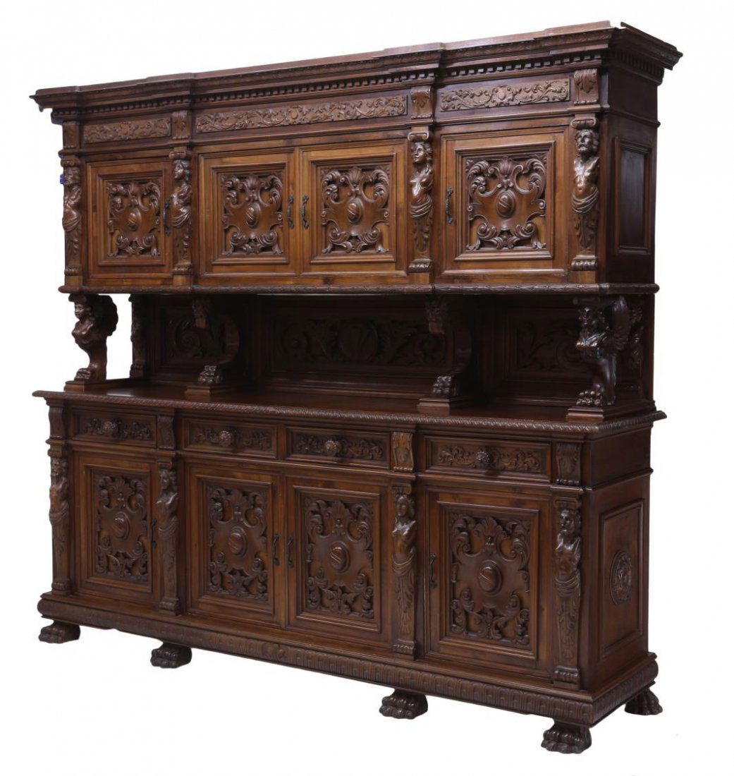 ITALIAN RENAISSANCE REVIVAL CARVED SIDEBOARD (1 of 4)