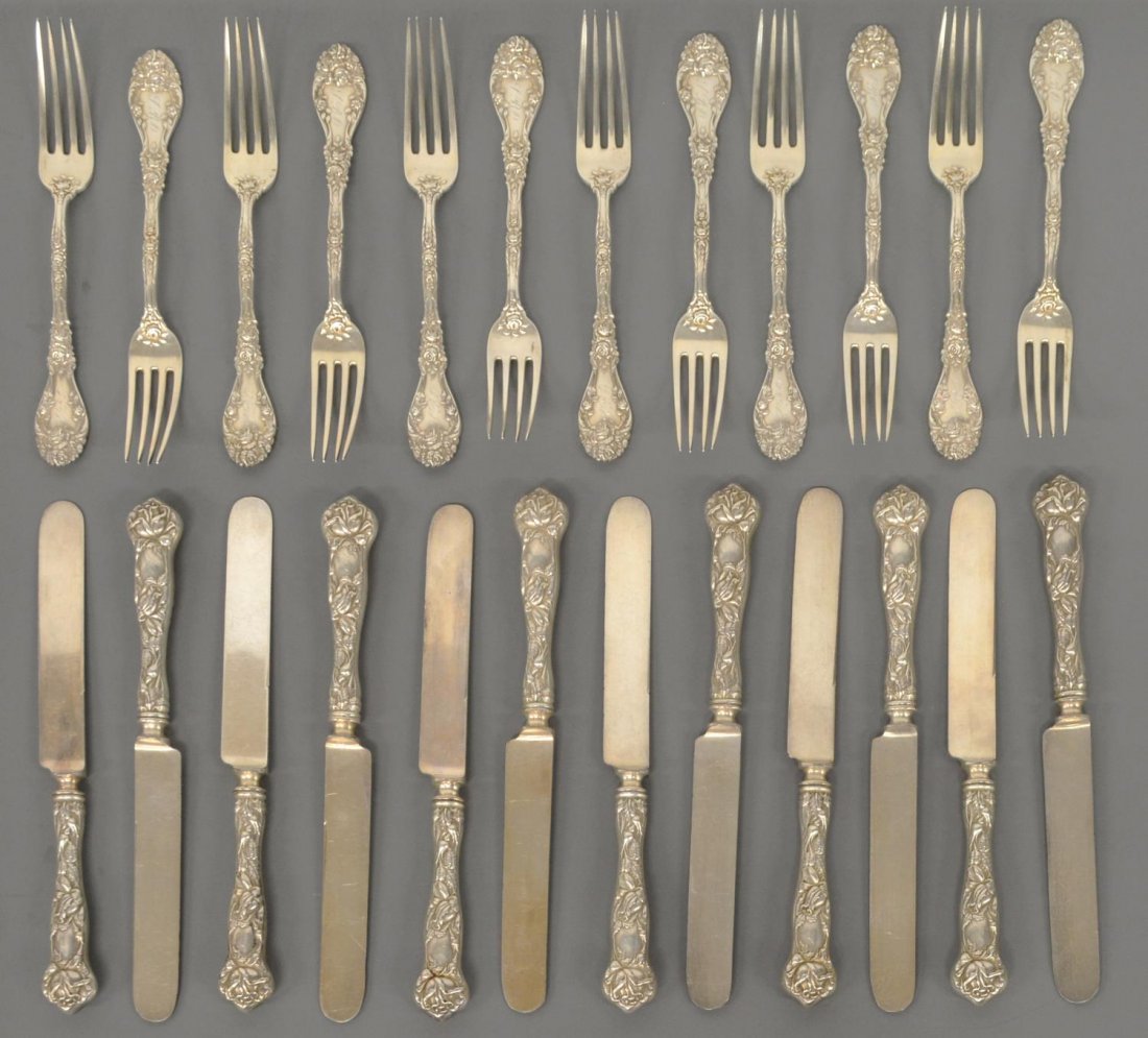 (24) STERLING SILVER FORKS & KNIVES DURGIN & ALVIN (1 of 7)