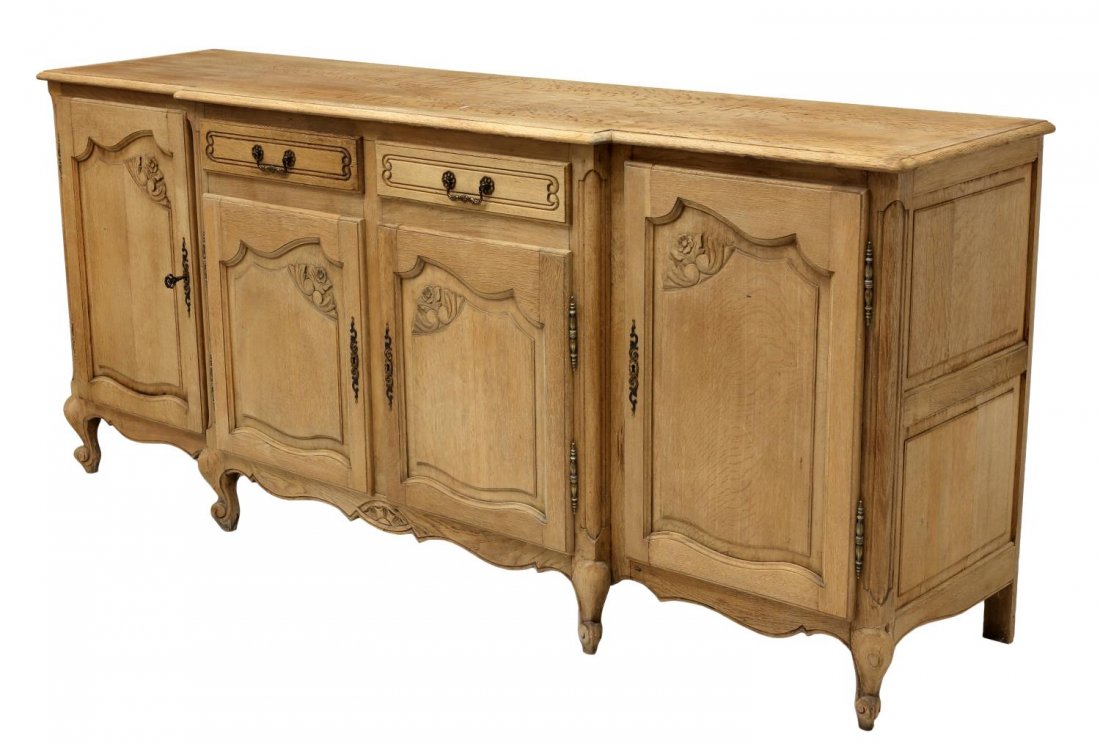 FRENCH COUNTRY STYLE STRIPPED OAK SIDEBOARD (1 of 3)
