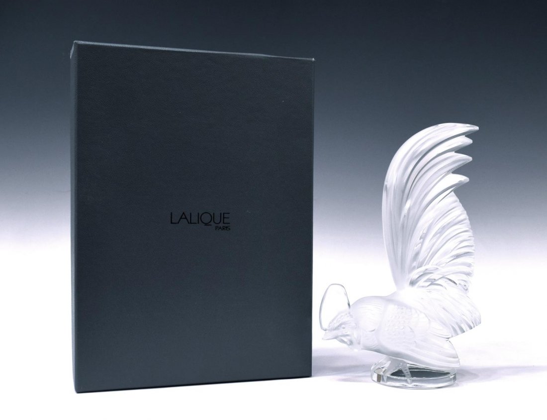 LALIQUE ART CRYSTAL COG NAIN ROOSTER HOOD MASCOT (1 of 7)