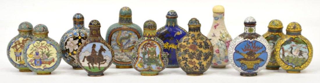 (10) COLLECTION OF CHINESE CLOISONNE SNUFF BOTTLES (1 of 8)