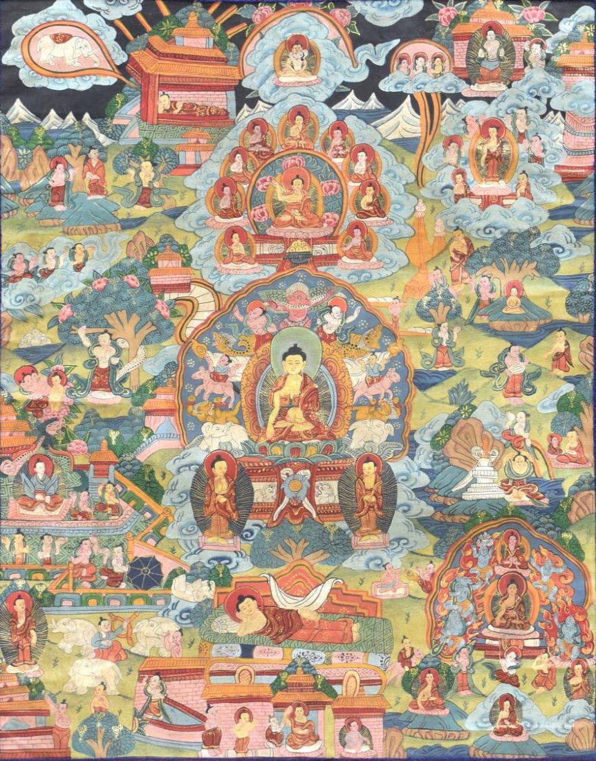 TIBETAN BUDDHIST THANGKA WALL HANGING PAINTING (1 of 3)