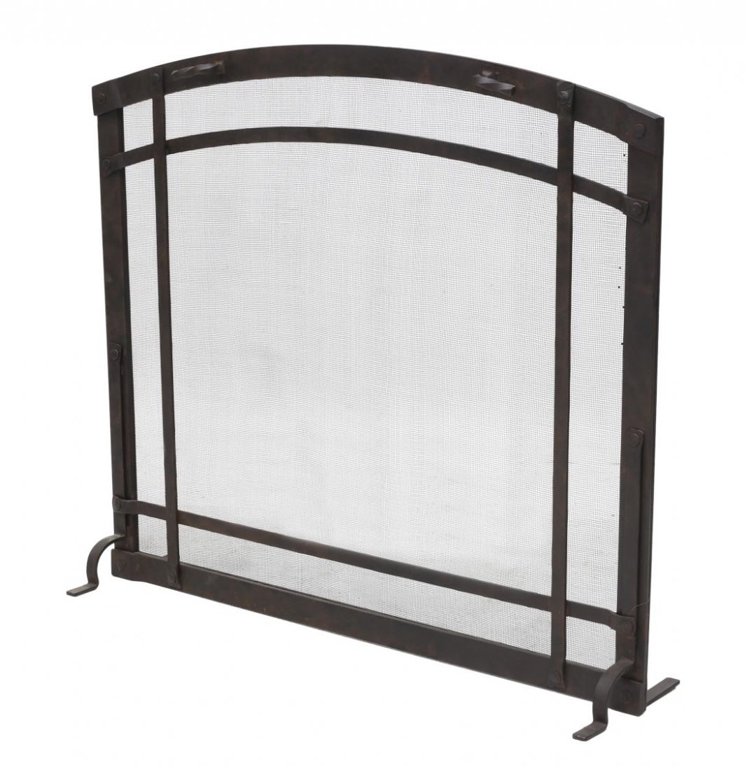 LARGE CUSTOM MADE FIREPLACE IRON SCREEN (1 of 2)