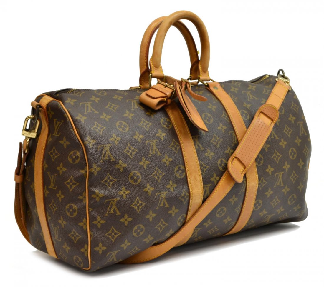 LOUIS VUITTON 'KEEPALL 45' MONOGRAM DUFFLE W/STRAP (1 of 5)