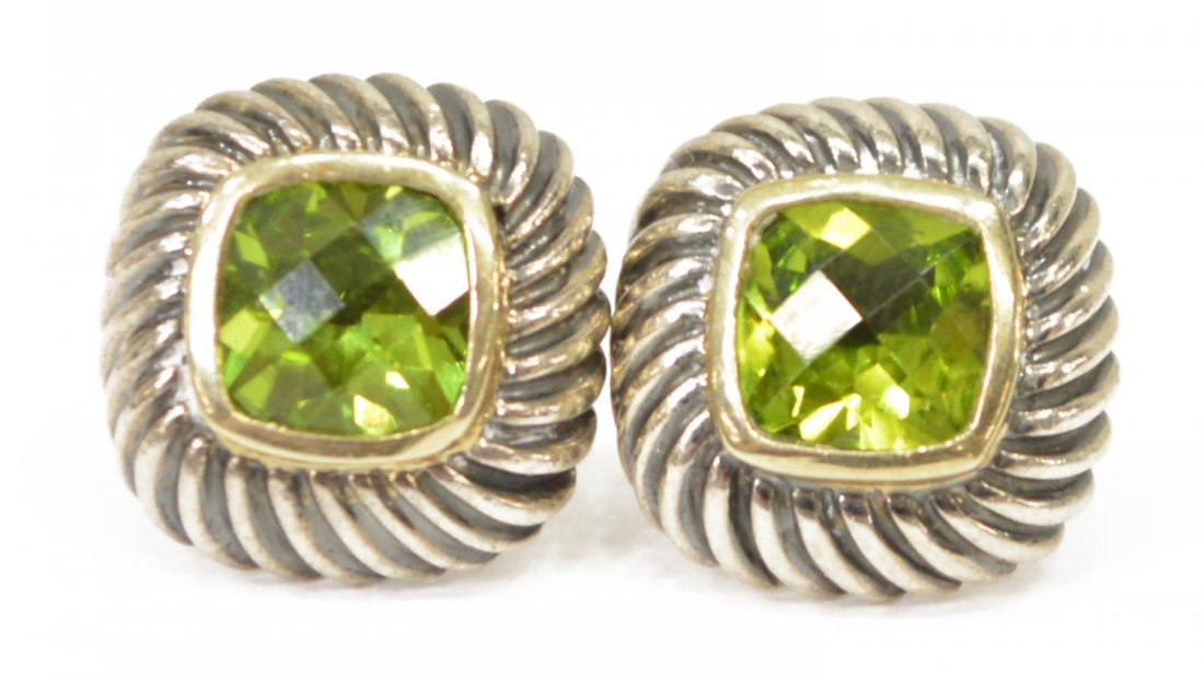 DAVID YURMAN ESTATE 14KT, 925 PERIDOT EARRINGS (1 of 3)