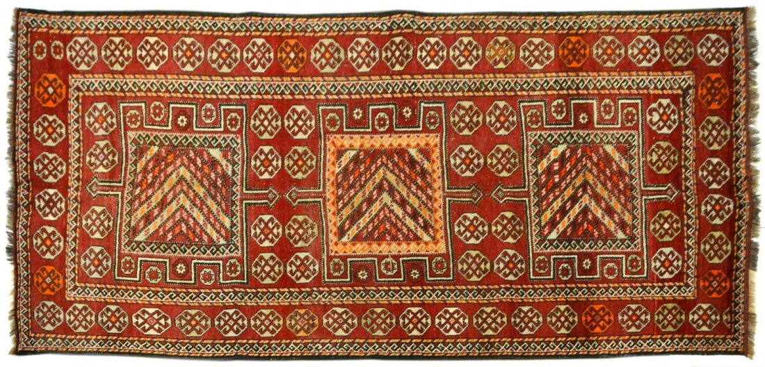 HAND TIED AZERBAIJAN WOOL AZERI RUG 10'4" X 5'4" (1 of 2)