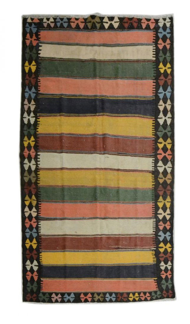 TURKISH KILIM HAND TIED WOOL RUNNER, 10', 5' (1 of 2)