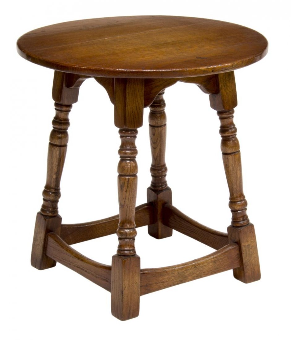 ENGLISH WHITE OAK CIRCULAR TOP SIDE TABLE (1 of 3)