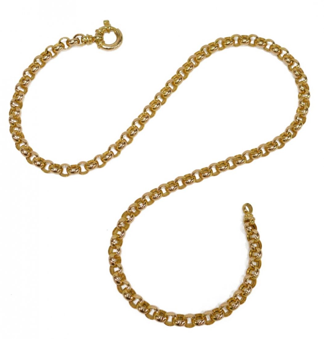 LADIES 14KT YELLOW GOLD LINK NECKLACE, 20" LONG: Ladies 14kt yellow gold link necklace, approx. 20"l, marked on clasp, Italy 1760 AR, 26.9 grams Start Price: $400.00