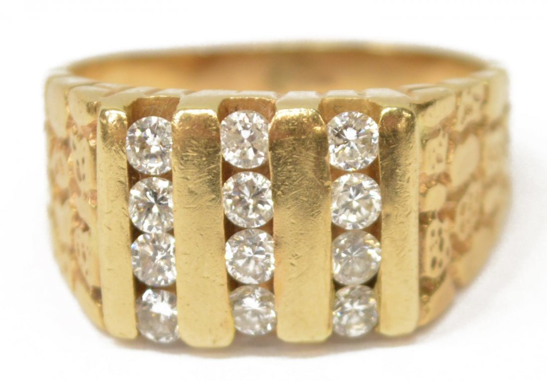GENTS ESTATE 14KT GOLD & DIAMOND RING, APPROX 1CTW (1 of 3)