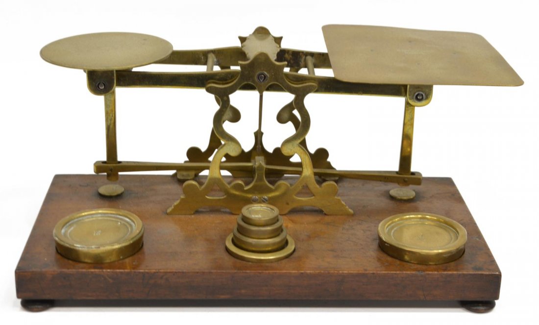 ENGLISH S. MORDAN & CO. BRASS POSTAL SCALE (1 of 6)