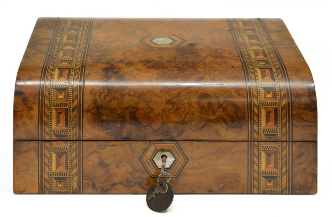 VICTORIAN TUNBRIDGEWARE PARQUETRY LAP DESK BOX (1 of 4)