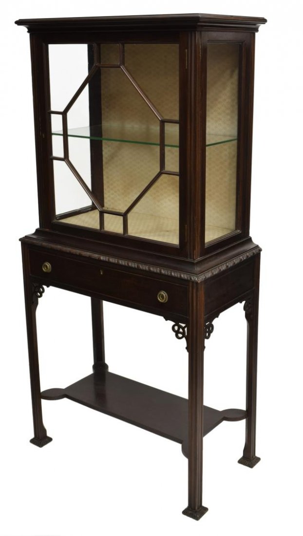 ENGLISH MAHOGANY CHIPPENDALE STYLE CABINET, C 1920 (1 of 3)