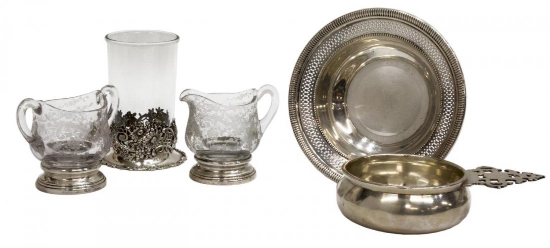 (5) STERLING SILVER PORRINGER, BOWL, SERVICE ITEMS (1 of 7)