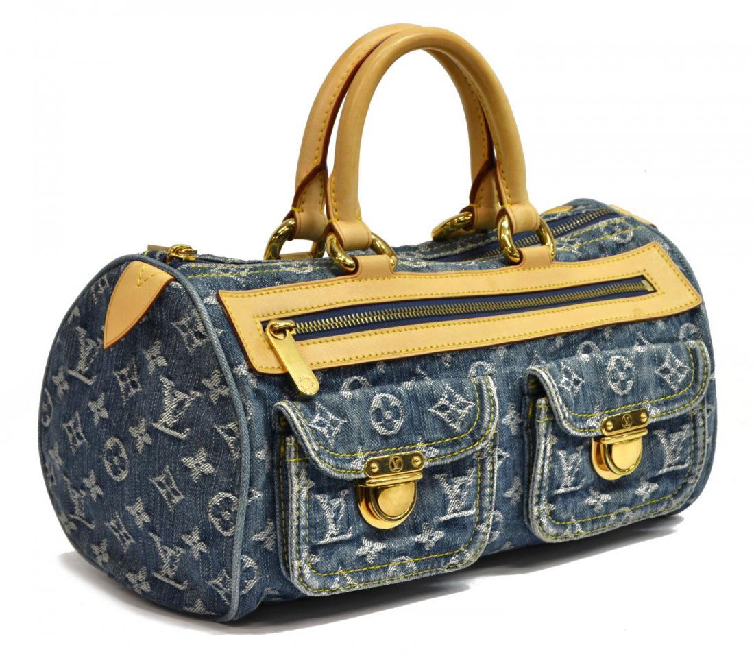 LOUIS VUITTON 'SPEEDY 30' DENIM HAND BAG (1 of 5)