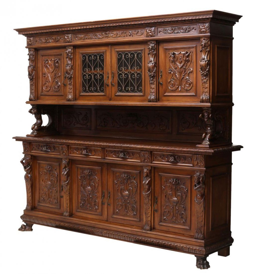 ITALIAN RENAISSANCE REVIVAL FIGURAL SIDEBOARD (1 of 4)