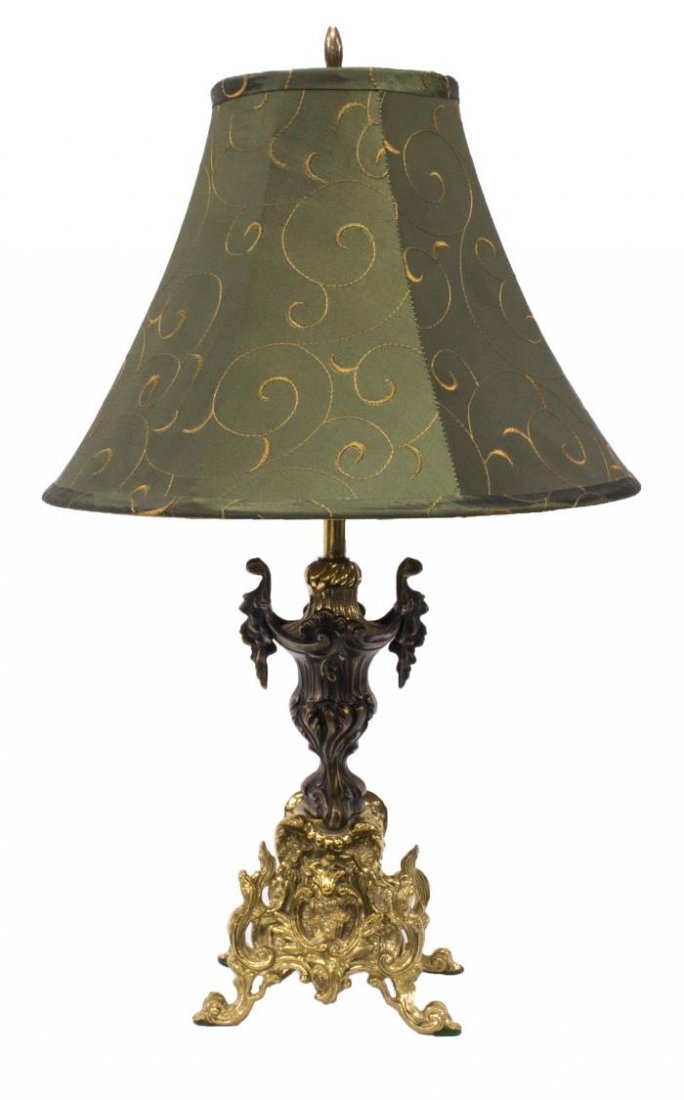 ITALIAN LOUIS XV STYLE GILT BRASS TABLE LAMP (1 of 3)