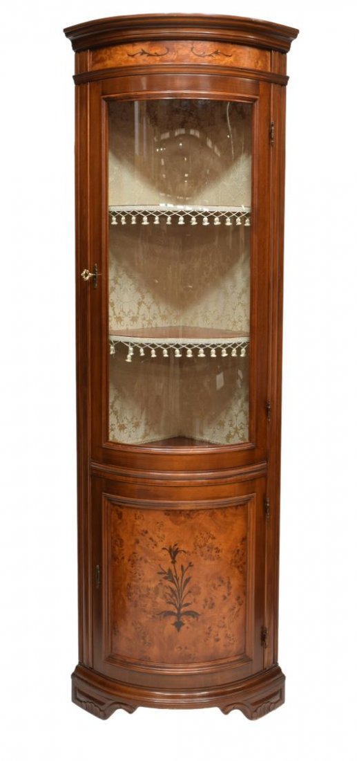 ITALIAN PATCHWORK MARQUETRY CORNER CABINET (1 of 3)