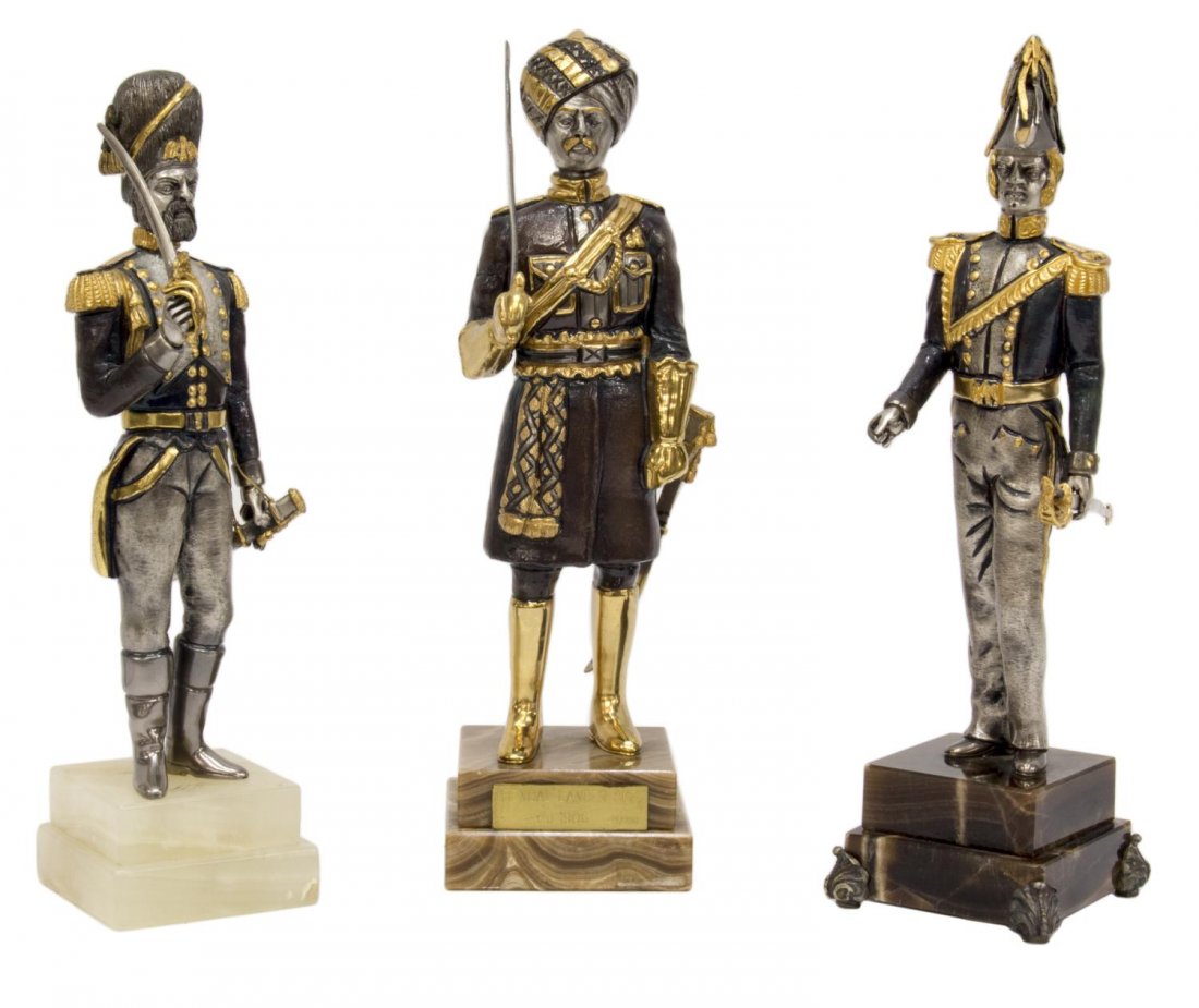 (3) GIUSEPE VASARI BRONZE MILITARY SCULPTURES (1 of 8)