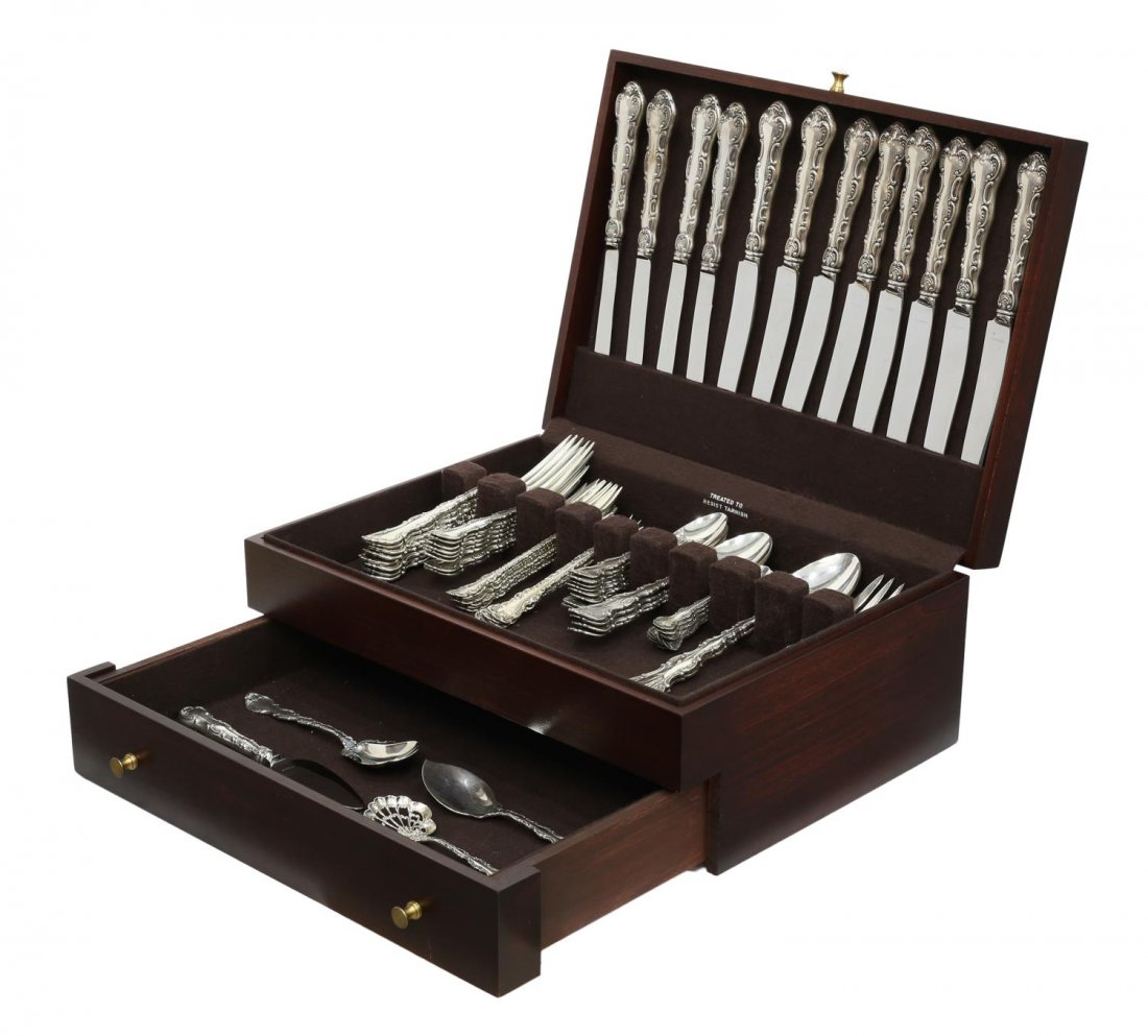 (67) GORHAM STRASBOURG STERLING FLATWARE SERVICE (1 of 5)