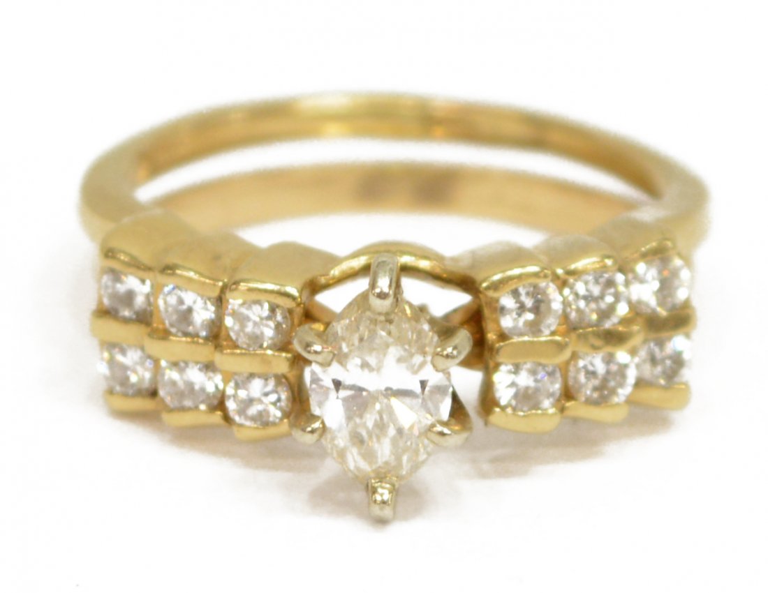 (2) LADIES ESTATE 14KT DIAMOND ENGAGEMENT RING (1 of 3)