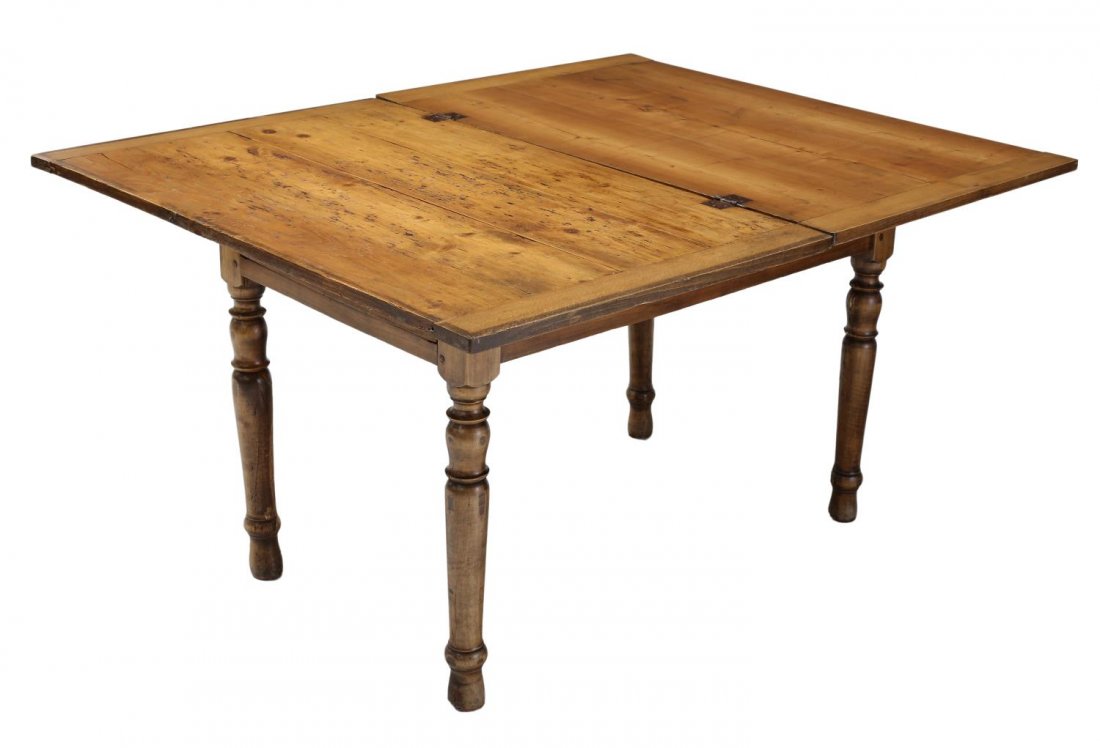 ANTIQUE PINE FLIP-TOP KITCHEN TABLE W/DRAWER (1 of 2)