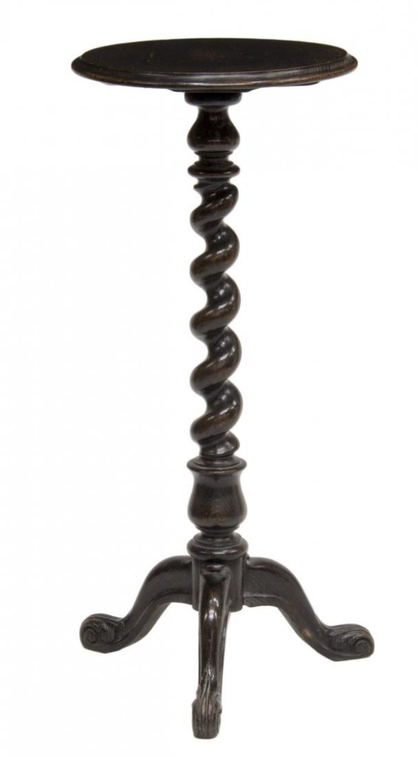 ENGLISH OAK BARLEY TWIST DISPLAY PEDESTAL 1940S (1 of 3)