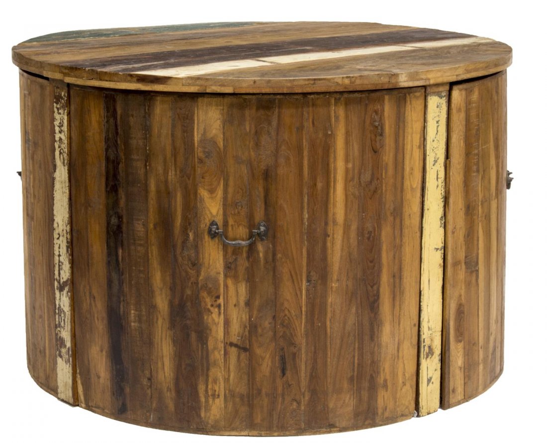 POLYCHROME TEAKWOOD PATIO TABLE & CHAIRS (1 of 6)