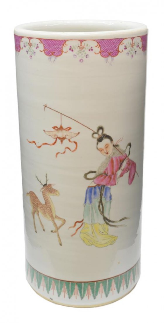 CHINESE FIGURAL UMBRELLA STAND, POSSIBLY 19TH C (1 of 3)